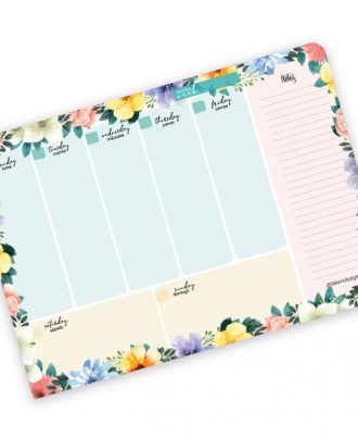 calendario semanal diseño floral