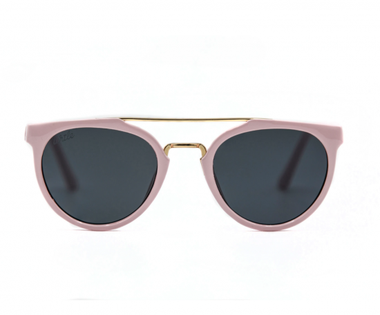Gafas de sol estilo Bridge rosa polarizadas doble puente dorado